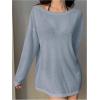 image:imageWomens Off Shoulder Swimsuit Coverup See Through Long Sleeve Bathing Suit Cover Up BeachwearLight Blue