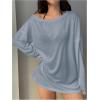 image:imageWomens Off Shoulder Swimsuit Coverup See Through Long Sleeve Bathing Suit Cover Up BeachwearLight Blue