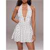 image:imageWomens Polka Dots Halter Dresses Backless V Neck A Line Mini Dress Y2K Night Out ClothesWhite