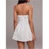 image:imageWomens Polka Dots Halter Dresses Backless V Neck A Line Mini Dress Y2K Night Out ClothesWhite