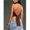 image:imageWomens Sheer Poncho Top Lightweight Shrug Bolero Asymmetrical Mesh Beach Cover Ups BeachwearBrown