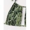 image:imageWomens Snakeskin Graphic Halter Bikini Set 2 Piece Cut Out High Cut Thong Swimsuits BeachwearGreen