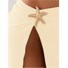 image:imageWomens Starfish Split Thigh Beach Skirt Skinny Vacation Bathing Suit Cover Up Skirts with CharmBeige