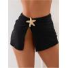 image:imageWomens Starfish Split Thigh Beach Skirt Skinny Vacation Bathing Suit Cover Up Skirts with CharmBlack