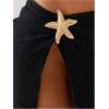 image:imageWomens Starfish Split Thigh Beach Skirt Skinny Vacation Bathing Suit Cover Up Skirts with CharmBlack