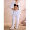 image:imageWomens Swimsuit Cover Up Drawstring Waist Wide Leg Loose Pants Beach Vacation ClothesWhite