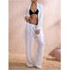 image:imageWomens Swimsuit Cover Up Drawstring Waist Wide Leg Loose Pants Beach Vacation ClothesWhite