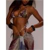 image:imageWomens Triangle Bikini Top Floral Boho Padded String Halter Bathing Suit Swim Tops BeachwearMulticolor