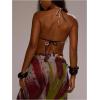 image:imageWomens Triangle Bikini Top Floral Boho Padded String Halter Bathing Suit Swim Tops BeachwearMulticolor