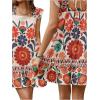 image:imageWomens Tropical Floral Ruffle A Line Short Dress Sleeveless Square Neck Vacation Summer DressesMulticolor