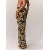 image:imageWomens Zebra Striped Swimsuit Coverups Skirts See Through Bodycon Maxi Beach Skirt Cover UpGreen