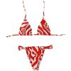 image:imageWomens 2 Piece Bikini Sets Zebra Striped Print Halter Bras and Thongs Summer BeachwearMulticolor