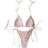 image:imageWomens 2 Piece Floral Bikini Sets Halter Triangle Bathing Suits Thongs Swimsuits Cheeky Swimwear Beach OutfitsPink