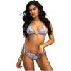 image:imageWomens 2 Piece Leopard Floral Bikini Sets Halter Triangle String Bathing Suit Starfish Metal SwimsuitsMulticolor Floral