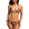 image:imageWomens 2 Piece Leopard Floral Bikini Sets Halter Triangle String Bathing Suit Starfish Metal SwimsuitsMulticolor Leopard