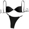 image:imageWomens 2 Piece Swimsuit Starfish Decor Padded Boho Bathing Suit Spaghetti Strap Bikini SetBlack