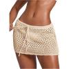 image:imageWomens Bathing Suit Cover Up Crochet Beach Skirt Knit Drawstring Sheer Mesh Swim Coverups SwimwearApricot