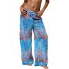 image:imageWomens Beach Cover Ups Drawstring Elastic Wide Leg Beach Pants Bathing Suit Cover Up for SwimwearLight Blue