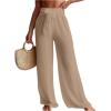 image:imageWomens Cover Up Beach Pants Tie Front Mesh Wide Leg Loose Bathing Suit Beach Cover Up PantsBrown Khaki