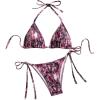 image:imageWomens Leopard Triangle String Bikini 2 Piece Cheetah High Cut Thong Cheeky Bathing Suits BeachwearMulticolor Purple
