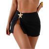 image:imageWomens Starfish Split Thigh Beach Skirt Skinny Vacation Bathing Suit Cover Up Skirts with CharmBlack