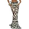 image:imageWomens Zebra Striped Swimsuit Coverups Skirts See Through Bodycon Maxi Beach Skirt Cover UpBlack and White