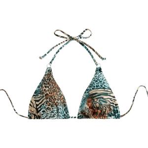 image:imageWomens Triangle Bikini Top Floral Boho Padded String Halter Bathing Suit Swim Tops BeachwearMulticolor Cheetah