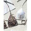 image:image2 Pack Leopard Print Bikini Sets Halter Triangle Top Brazilian Bottom Animal Print Swimwear BundleCheetah and White