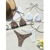image:image2 Pack Leopard Print Bikini Sets Halter Triangle Top Brazilian Bottom Animal Print Swimwear BundleCheetah and White