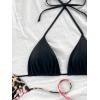 image:image2 Pack Leopard Print Bikini Sets Halter Triangle Top Brazilian Bottom Animal Print Swimwear BundleFloral Cheetah and Black