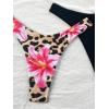 image:image2 Pack Leopard Print Bikini Sets Halter Triangle Top Brazilian Bottom Animal Print Swimwear BundleFloral Cheetah and Black
