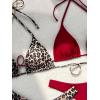 image:image2 Pack Leopard Print Bikini Sets Halter Triangle Top Brazilian Bottom Animal Print Swimwear BundleLeopard and Red