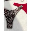 image:image2 Pack Leopard Print Bikini Sets Halter Triangle Top Brazilian Bottom Animal Print Swimwear BundleLeopard and Red