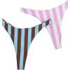 image:image2 Pack Leopard Print Bikini Sets Halter Triangle Top Brazilian Bottom Animal Print Swimwear BundlePink White and Blue