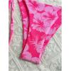 image:imageWomens 2 Piece Bikini Sets Floral Halter Bras and Tie Side Thongs Summer Beach OutfitsHot Pink