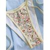 image:imageWomens 2 Piece Bikini Sets Floral Print Halter Bras and Tie Side Thongs Beach Outfits SwimwearMulticolor