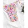 image:imageWomens 2 Piece Floral Bikini Sets Smocked Halter Triangle Bikini Drawstring Tie Side Sexy Cute Swimsuits