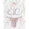 image:imageWomens 2 Piece Floral Bikini Sets Smocked Halter Triangle Bikini Drawstring Tie Side Sexy Cute Swimsuits