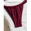 image:imageWomens 2 Piece Floral Tropical Print Bikini Set Boho Triangle Bathing Suit Tie Backless Swimsuit SetsBurgundy