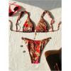 image:imageWomens 2 Piece Floral Tropical Print Bikini Set Boho Triangle Bathing Suit Tie Backless Swimsuit SetsLeopard Red