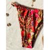 image:imageWomens 2 Piece Floral Tropical Print Bikini Set Boho Triangle Bathing Suit Tie Backless Swimsuit SetsLeopard Red