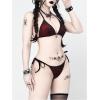 image:imageWomens 2 Piece Goth Swimsuits Spiderweb Graphic Halter Triangle String Bikini Set Tie Side Bathing SuitsMulticolor