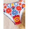 image:imageWomens 2 Piece High Waisted Bikini Sets Graphic Wireless Bathing Suit Padded Beach SwimsuitsFloral Blue