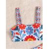 image:imageWomens 2 Piece High Waisted Bikini Sets Graphic Wireless Bathing Suit Padded Beach SwimsuitsFloral Blue