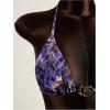 image:imageWomens 2 Piece Leopard Floral Bikini Sets Ring Triangle Halter Bathing Suit Tie Back SwimsuitMix Purple