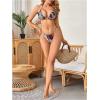 image:imageWomens 2 Piece Leopard Floral Bikini Sets Ring Triangle Halter Bathing Suit Tie Back SwimsuitMulticolor Cheetah