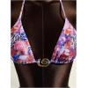 image:imageWomens 2 Piece Leopard Floral Bikini Sets Ring Triangle Halter Bathing Suit Tie Back SwimsuitMulticolor Floral