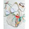 image:imageWomens 2 Pieces Zebra Striped Bikini Set Halter Triangle Swimsuit Y2K Tie Side Bathing SuitBoho Multicolor