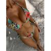 image:imageWomens 2 Pieces Zebra Striped Bikini Set Halter Triangle Swimsuit Y2K Tie Side Bathing SuitBoho Multicolor