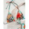 image:imageWomens 2 Pieces Zebra Striped Bikini Set Halter Triangle Swimsuit Y2K Tie Side Bathing SuitBoho Multicolor